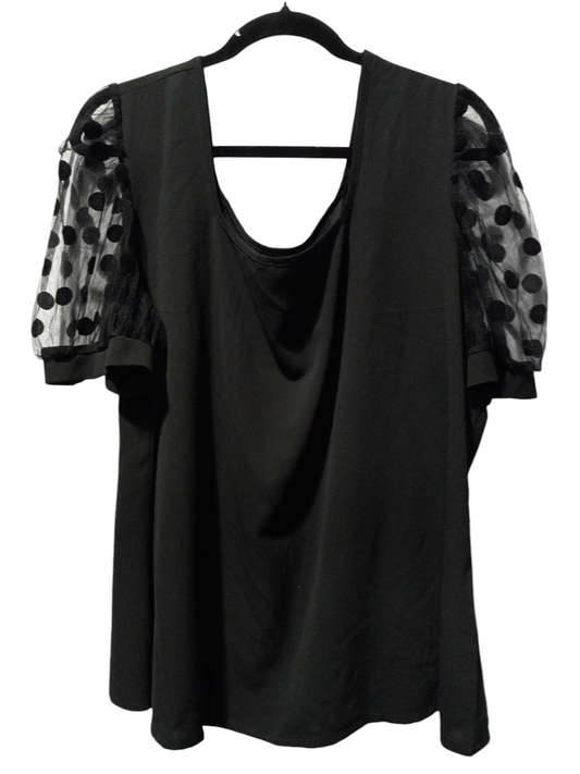 Blouse Short Sleeve By Shein In Black, Size: 2x