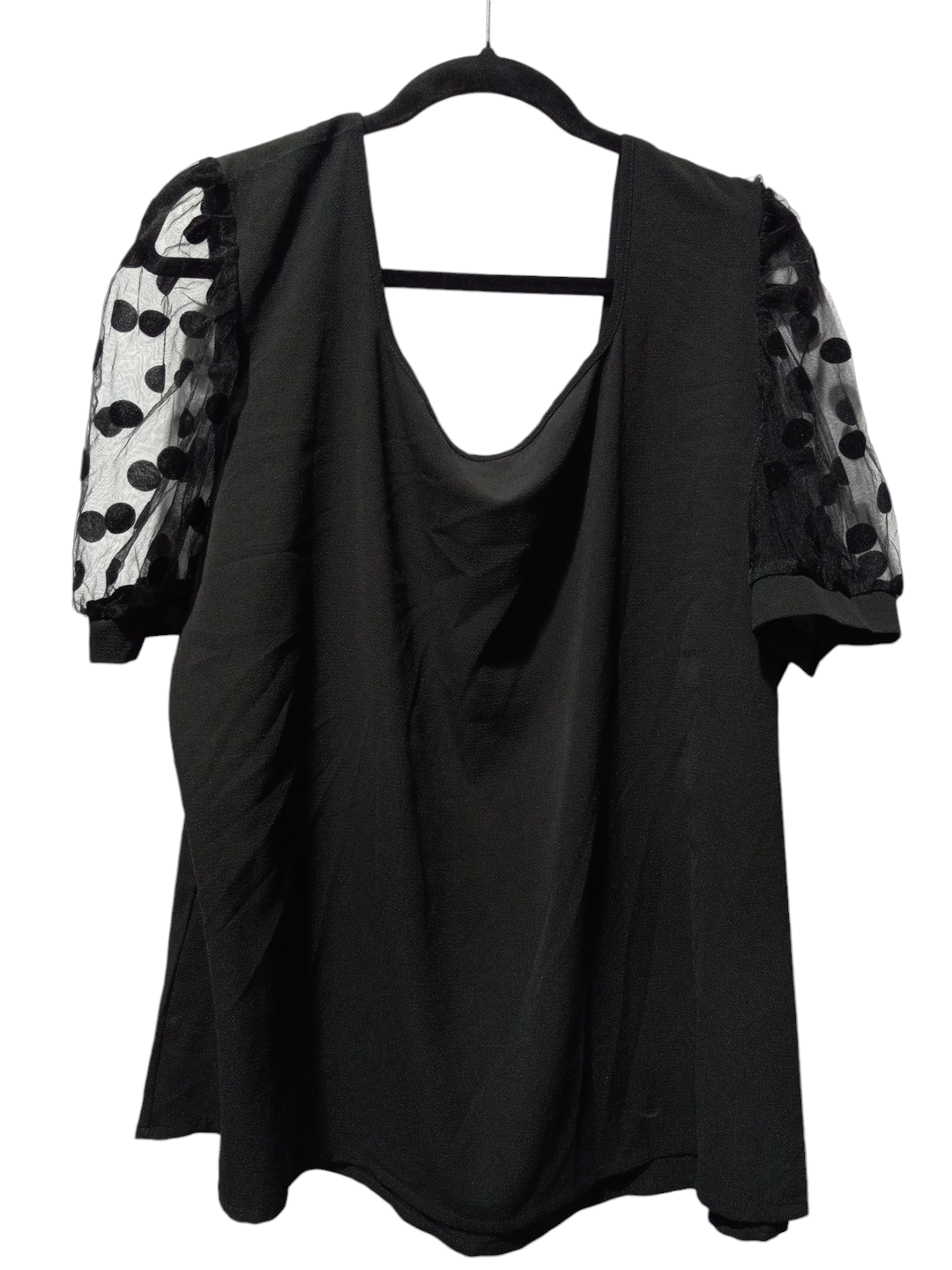 Blouse Short Sleeve By Shein In Black, Size: 2x