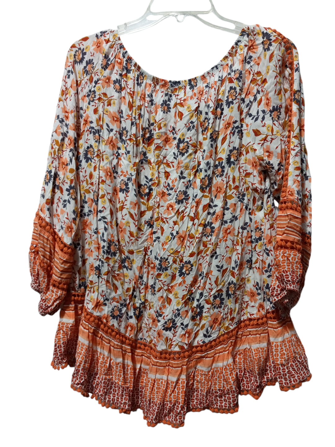 Blouse Long Sleeve By Fever In Floral Print, Size: L