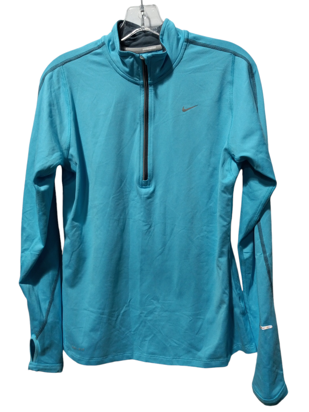 Athletic Top Long Sleeve Collar By Nike Apparel In Blue, Size: M