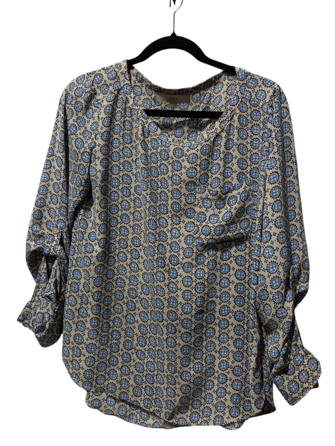 Blouse Long Sleeve By Loft In Multi-colored, Size: S