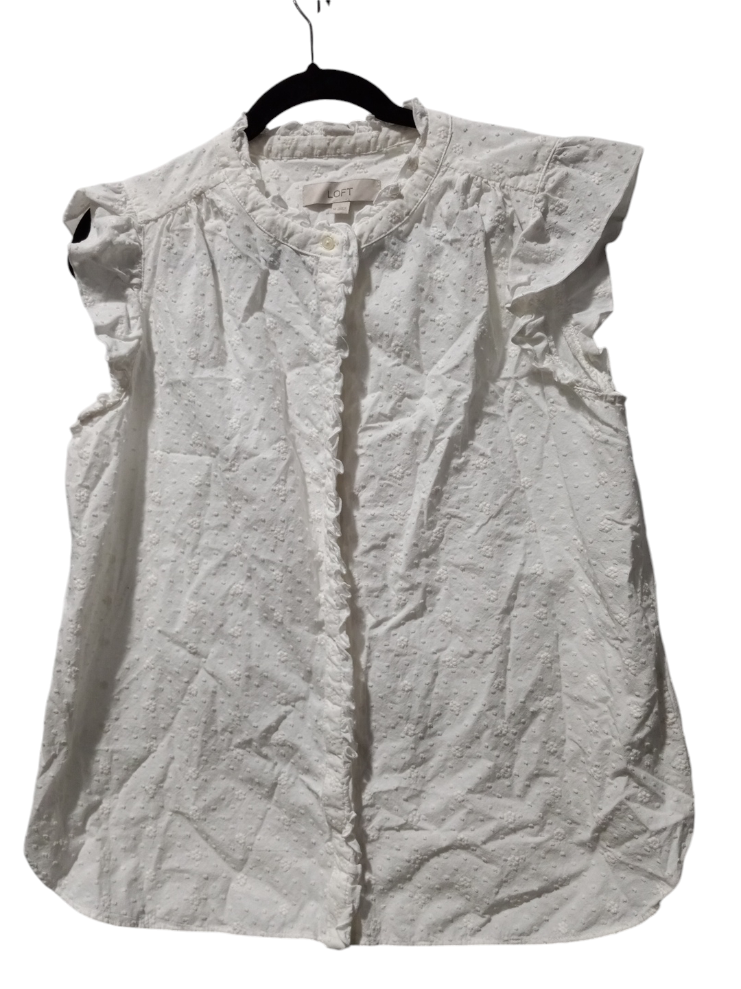 Top Sleeveless By Loft In White, Size: M