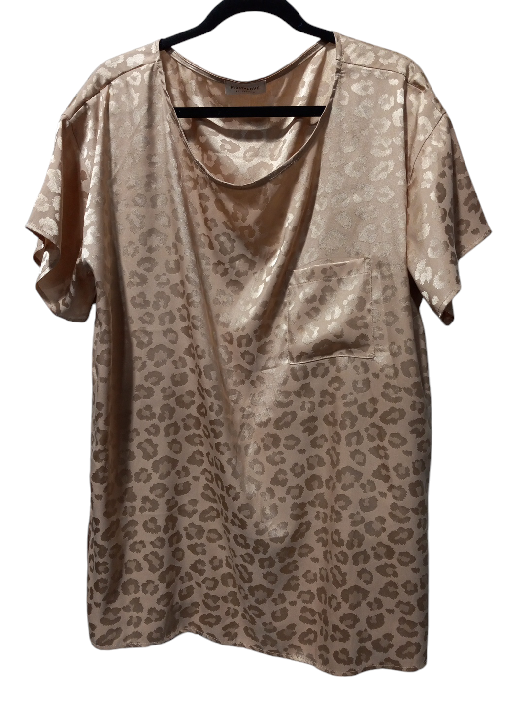 Blouse Short Sleeve By First Love In Animal Print, Size: L