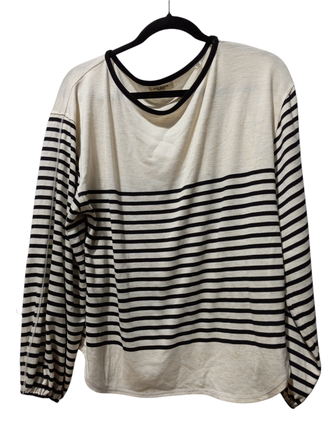 Top Long Sleeve By Max Studio In Striped Pattern, Size: L