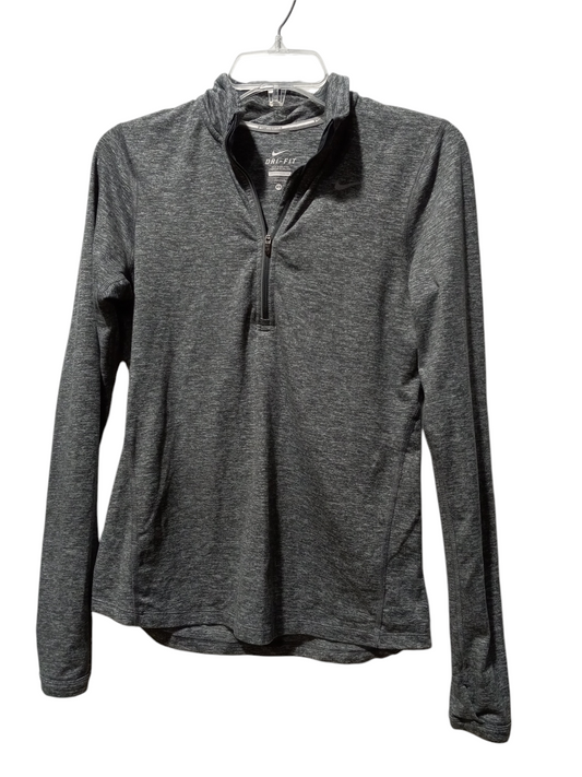 Athletic Top Long Sleeve Collar By Nike Apparel In Grey, Size: Xs