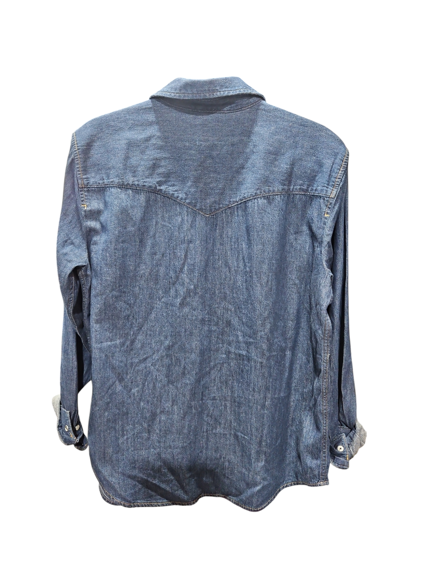 Top Long Sleeve By Levis In Blue Denim, Size: L