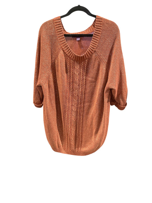 Blouse 3/4 Sleeve By Gloria Vanderbilt In Brown & Gold, Size: Xl