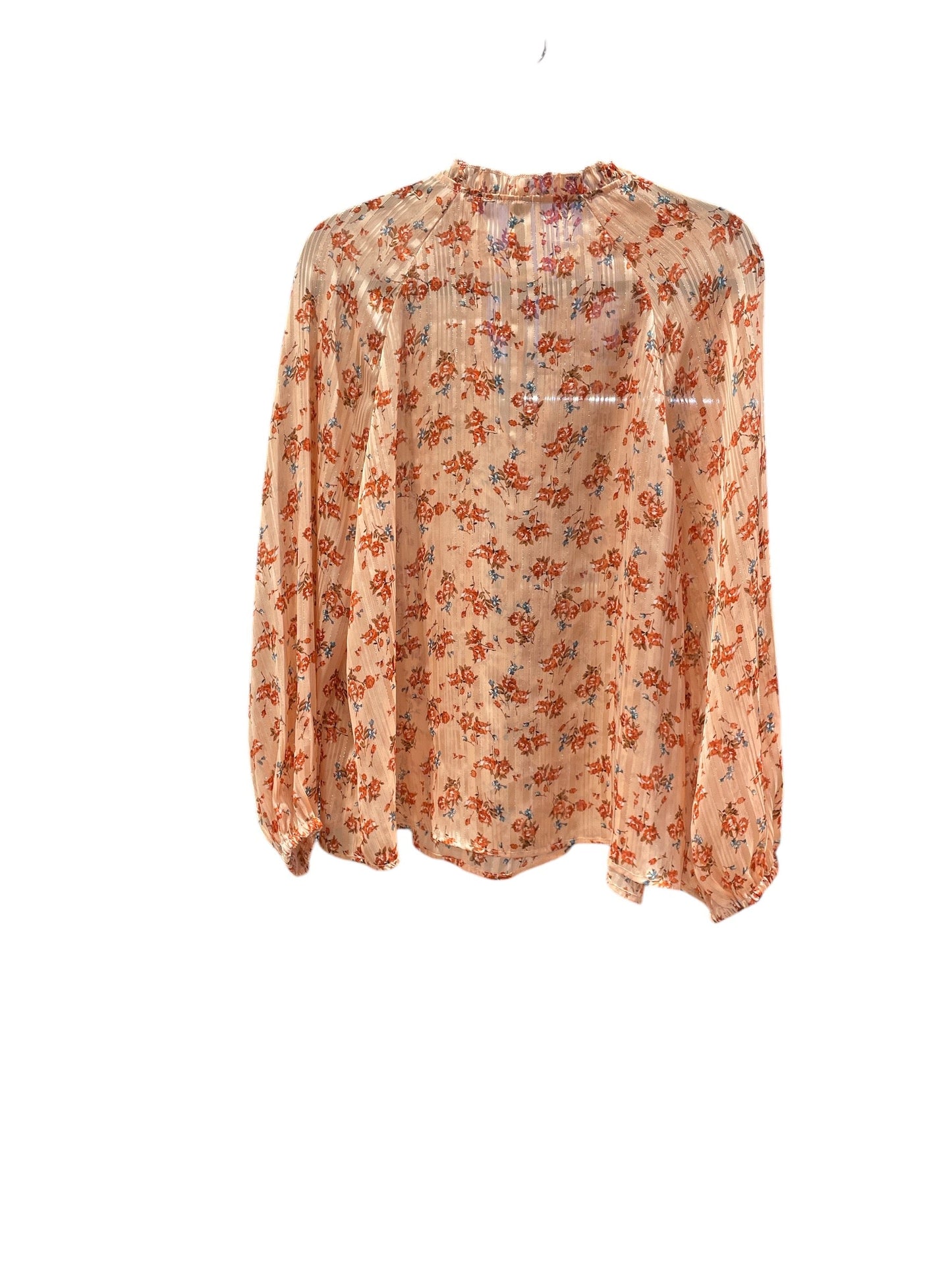 Blouse Long Sleeve By Shein In Floral Print, Size: 1x