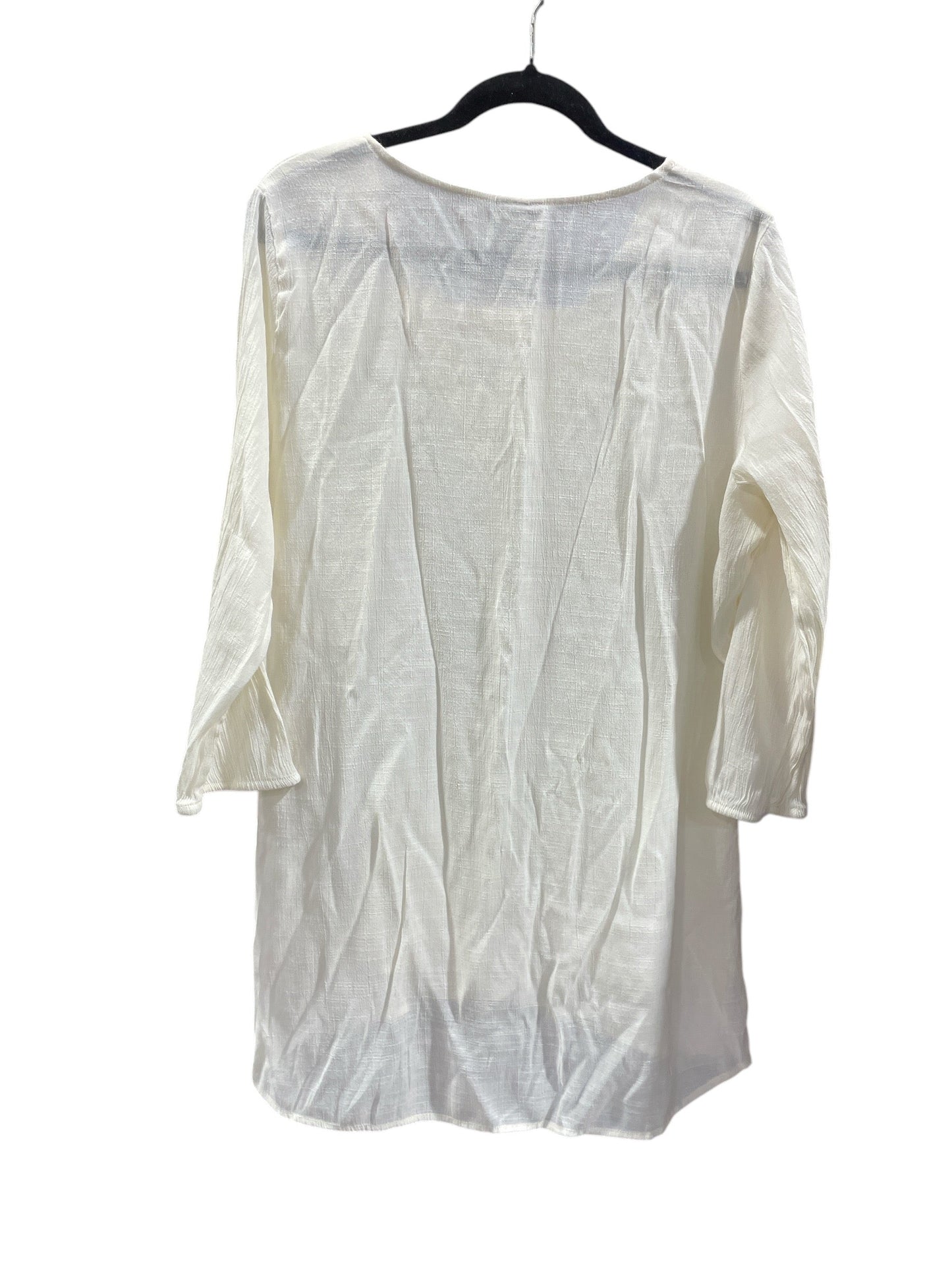 Blouse Long Sleeve By St Johns Bay In Ivory, Size: Xl