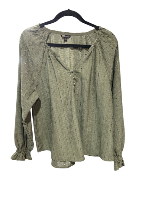 Blouse Long Sleeve By Frye In Green, Size: M