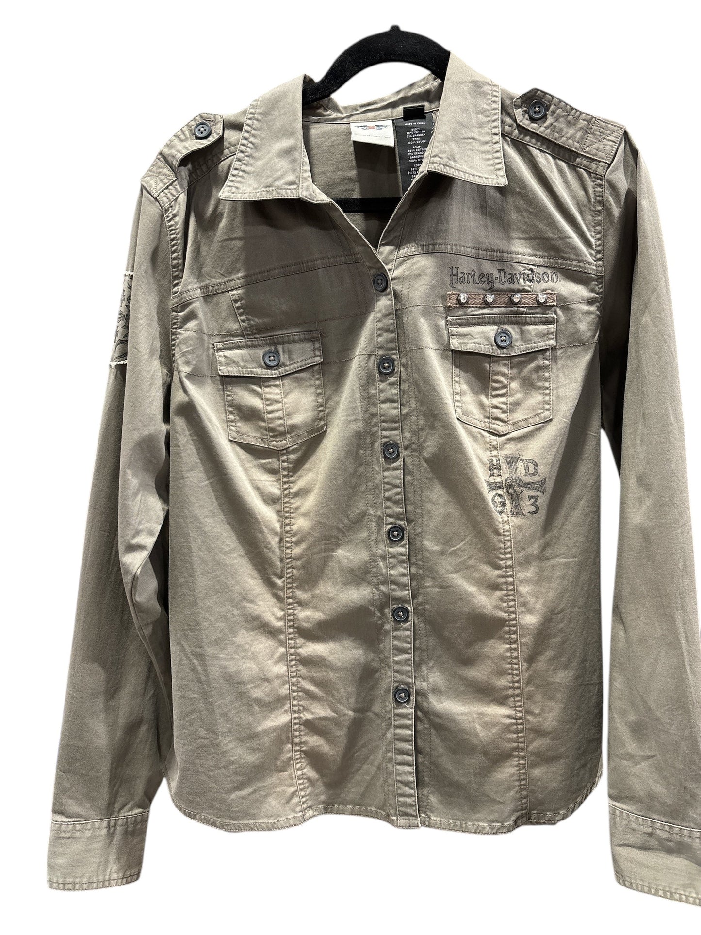 Jacket Shirt By Harley Davidson In Grey, Size: Xl