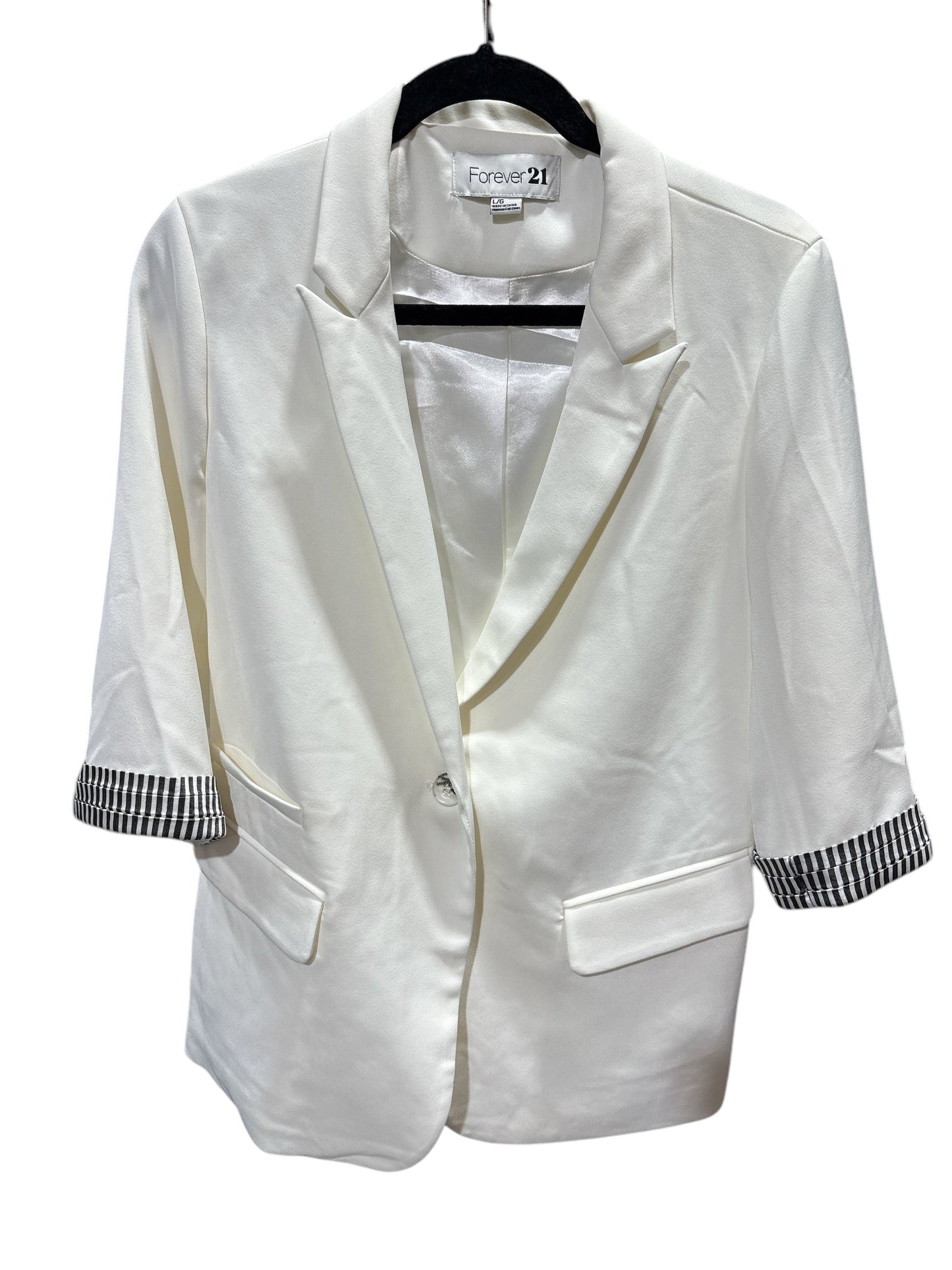 Blazer By Forever 21 In Ivory, Size: L