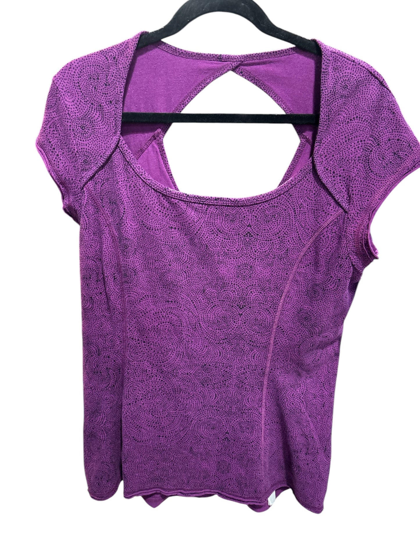 Athletic Top Short Sleeve By Prana In Black & Purple, Size: Xl