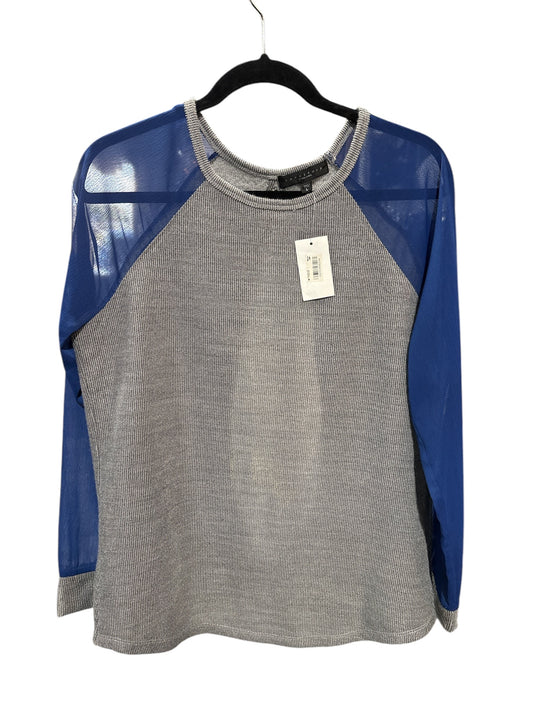 Blouse Long Sleeve By Sanctuary In Blue & Grey, Size: L