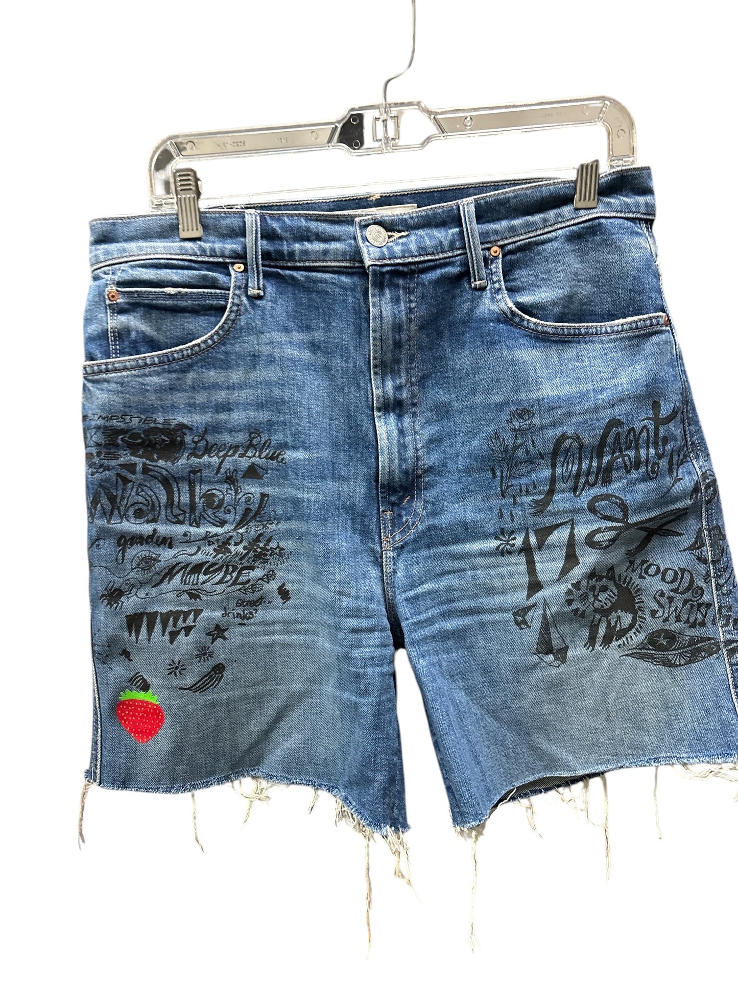 Shorts By Mother In Blue Denim, Size: 14