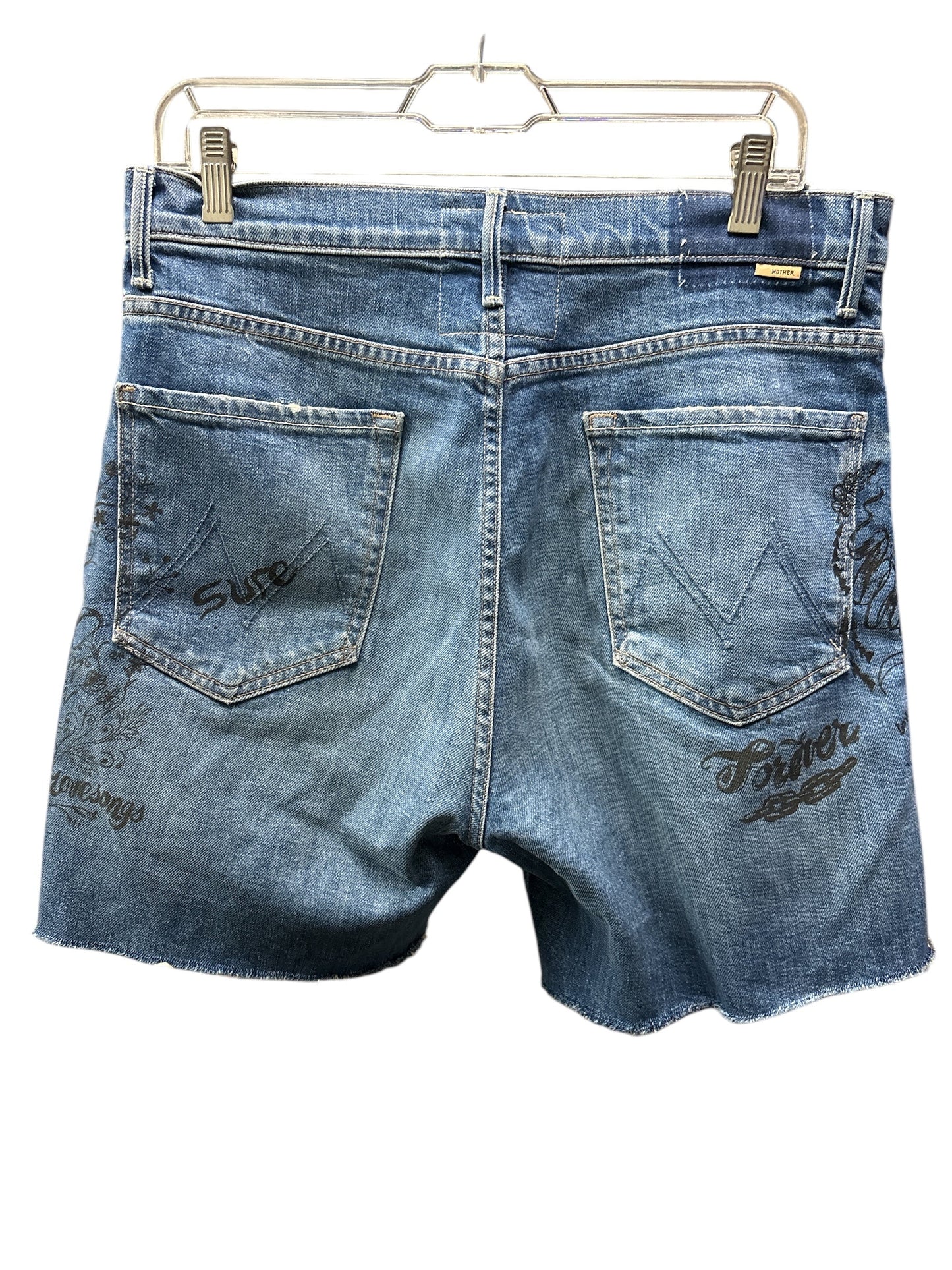 Shorts By Mother In Blue Denim, Size: 14