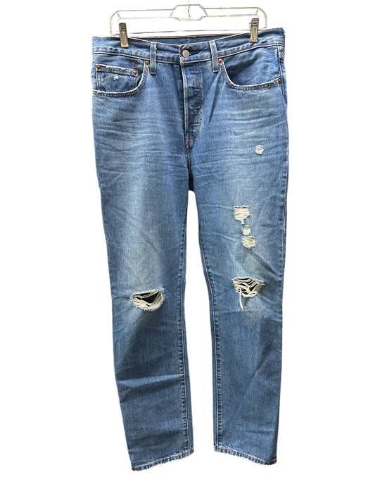 Jeans Straight By Wrangler In Blue Denim, Size: 30