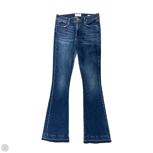 Jeans Flared By Frame In Blue Denim, Size: 8