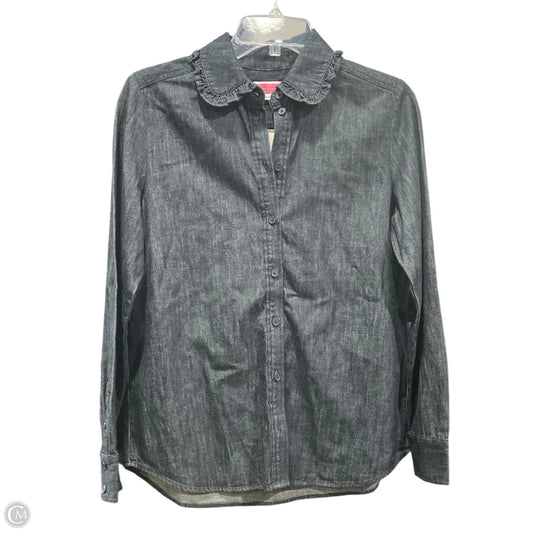 Blouse Designer By Kate Spade In Blue Denim, Size: S
