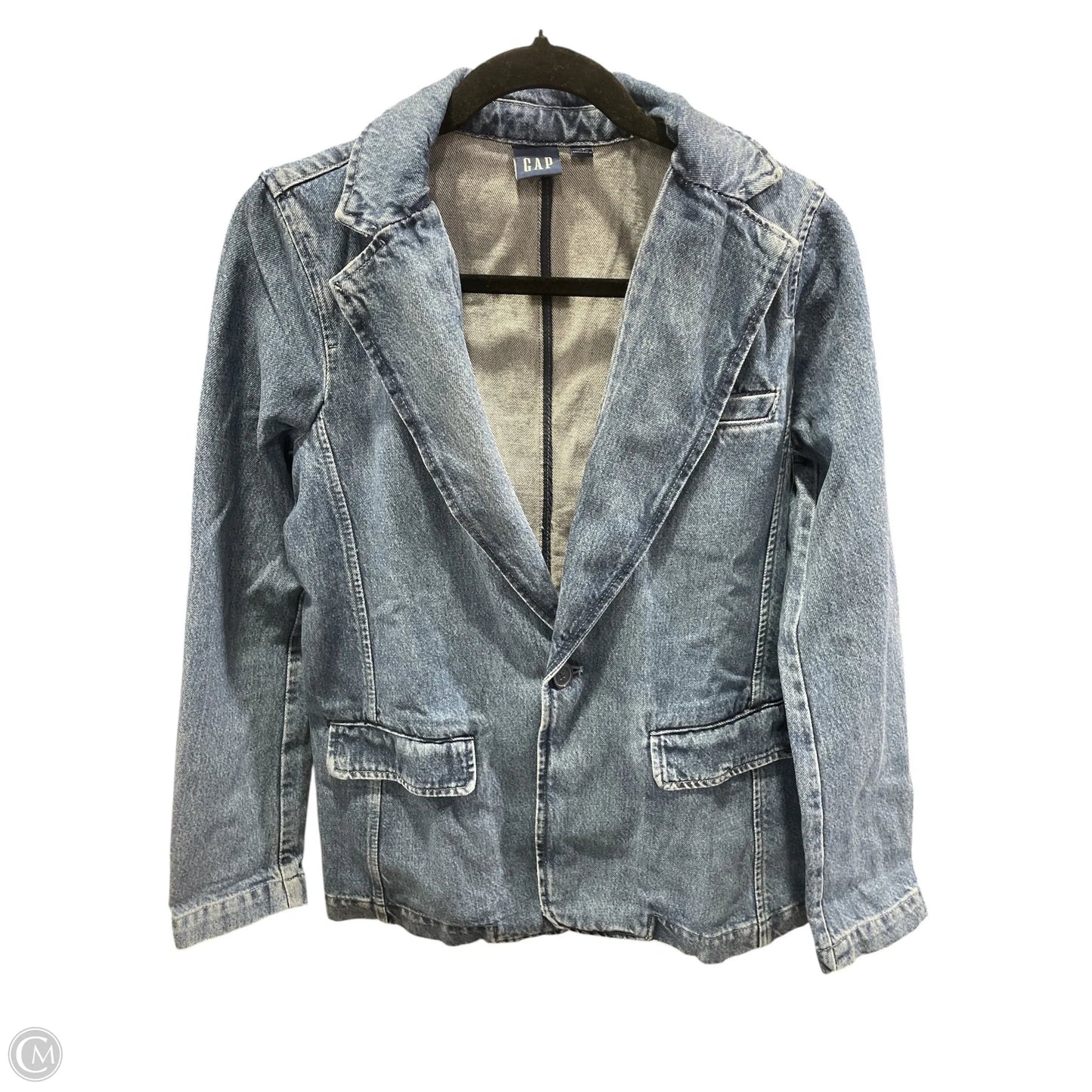 Blazer By Gap In Blue Denim, Size: Xs