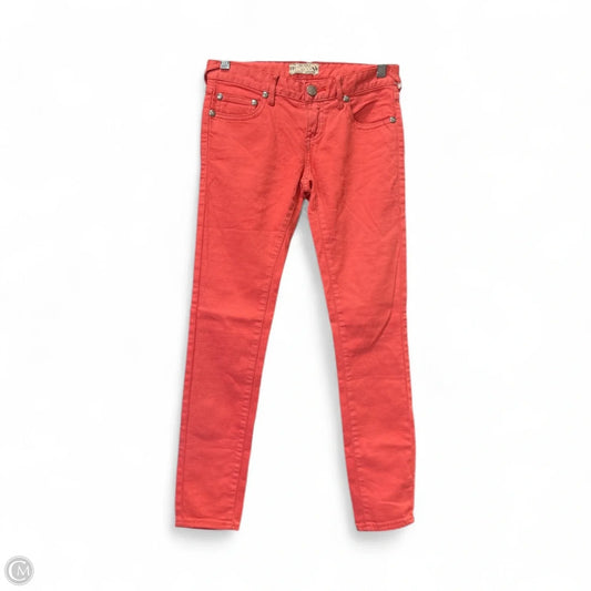 Jeans Skinny By Free People In Orange Denim, Size: 0