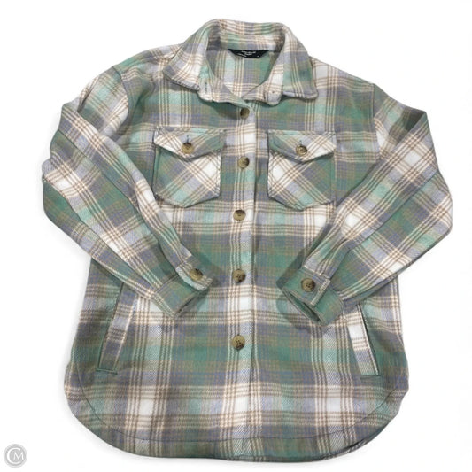 Jacket Shirt By Members Mark In Plaid Pattern, Size: Xs