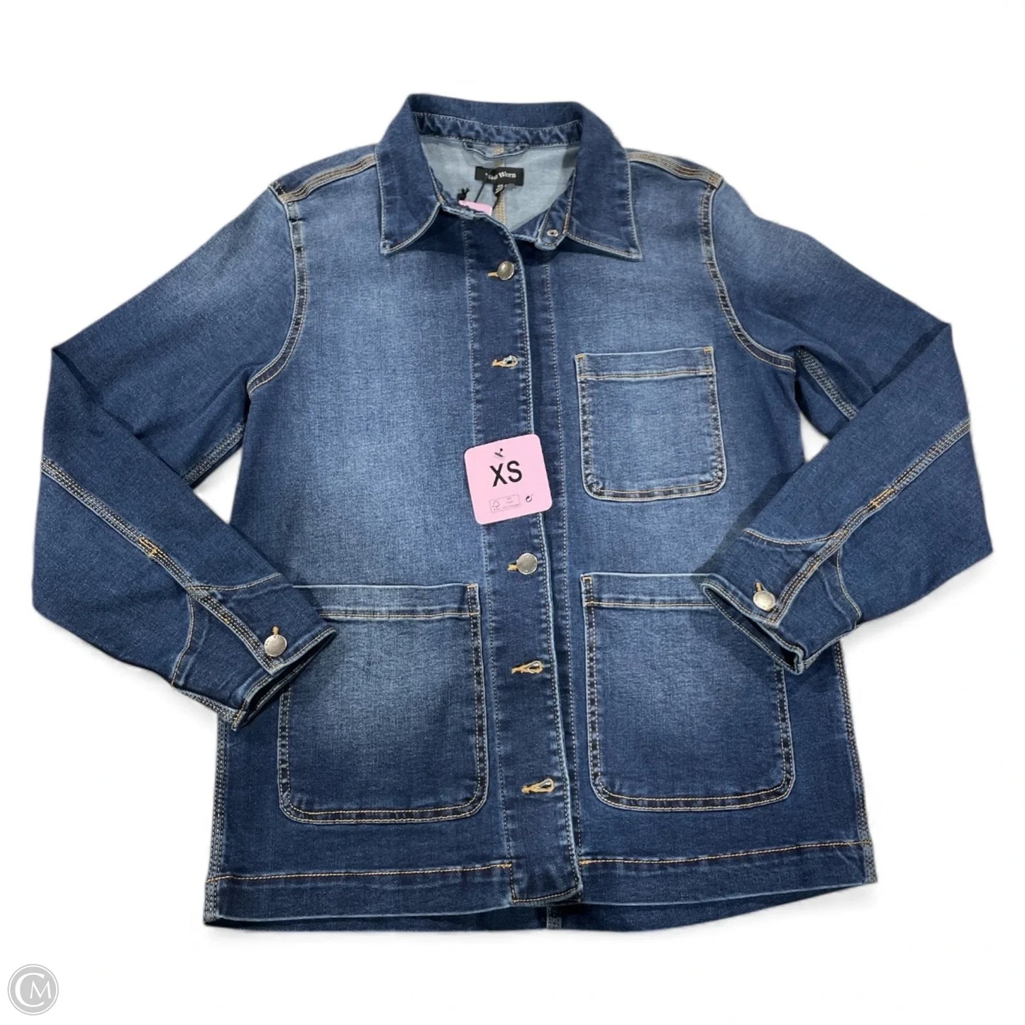 Jacket Denim By Well Worn In Blue Denim, Size: Xs