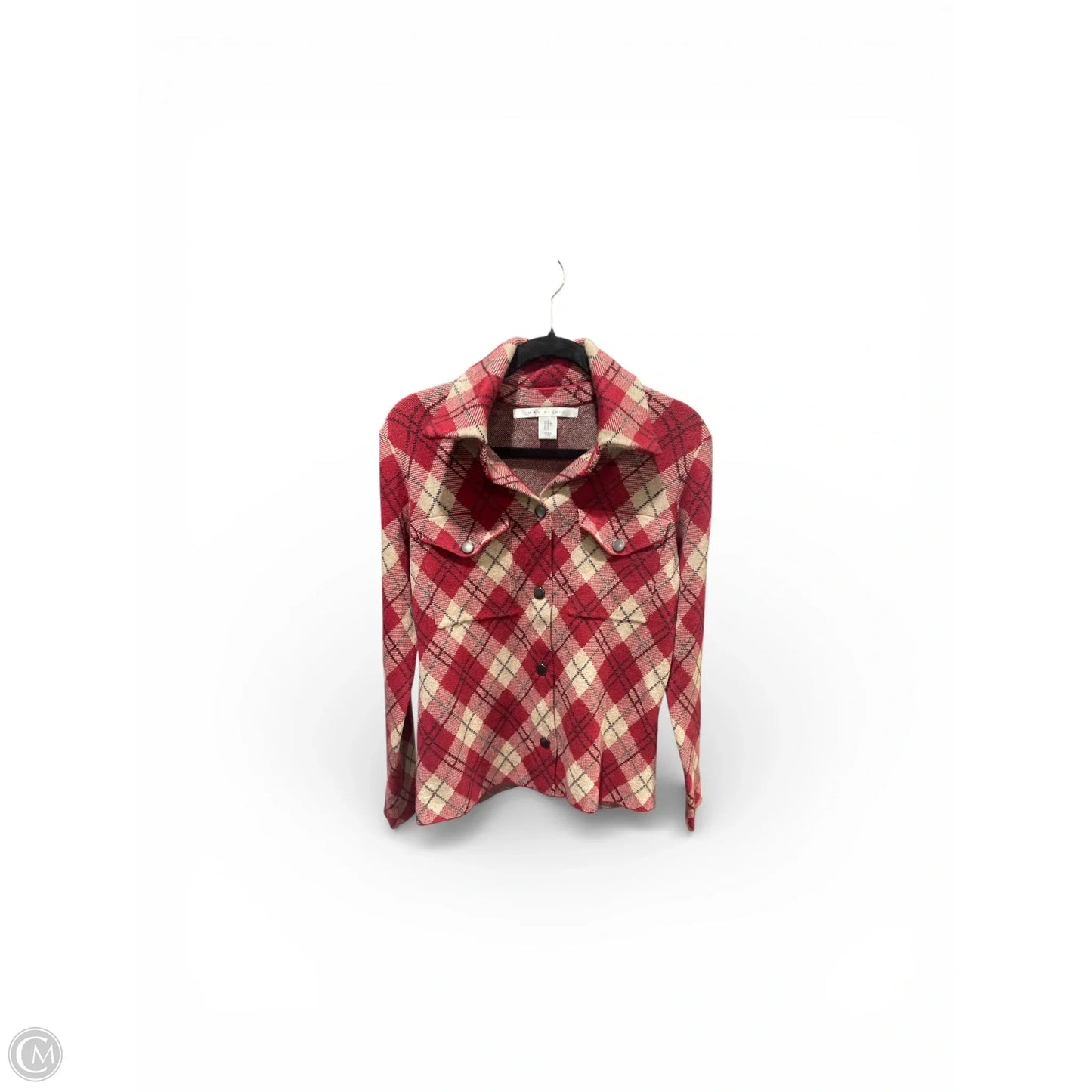 Jacket Shirt By Max Studio In Plaid Pattern, Size: M