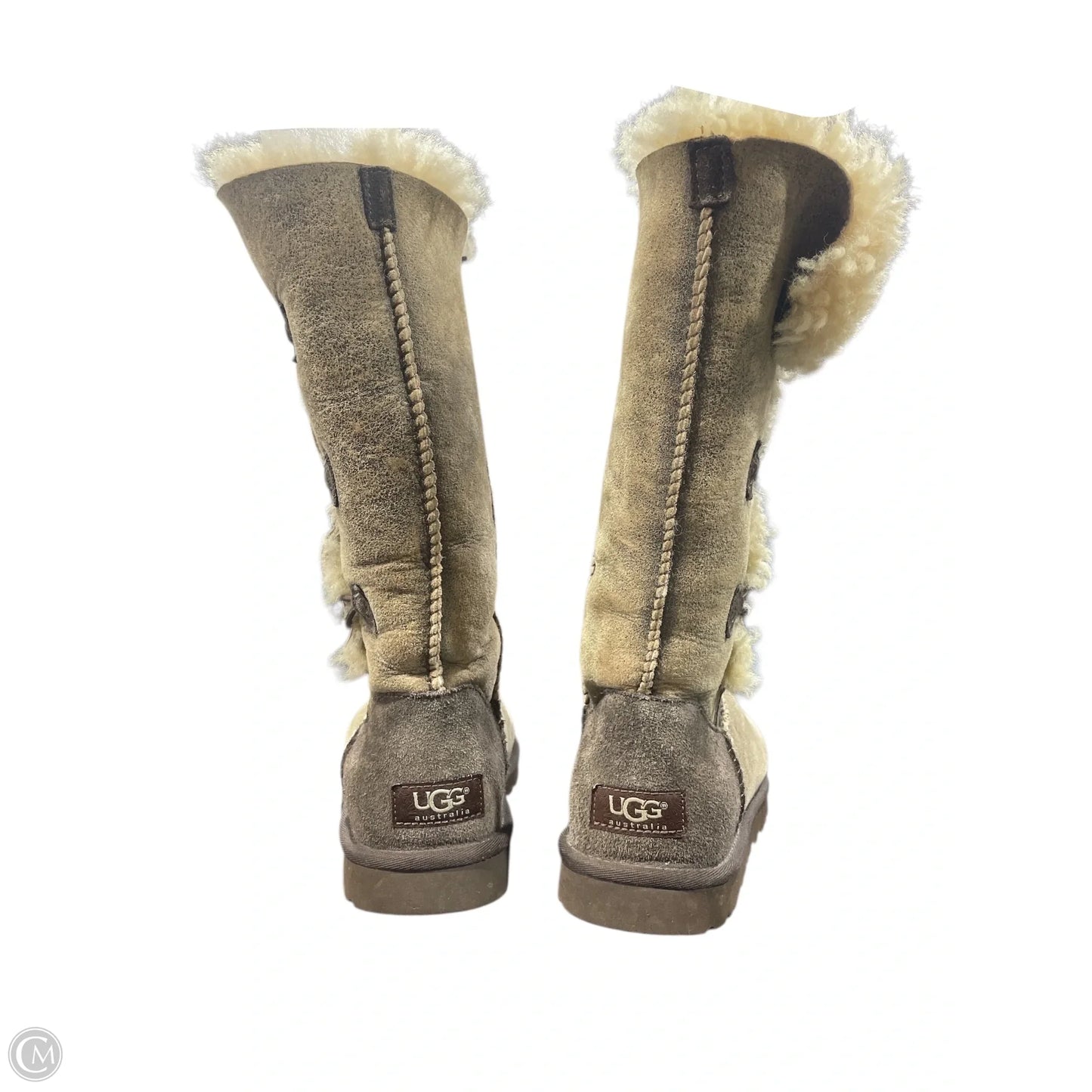 Boots Designer By Ugg In Brown & Cream, Size: 6