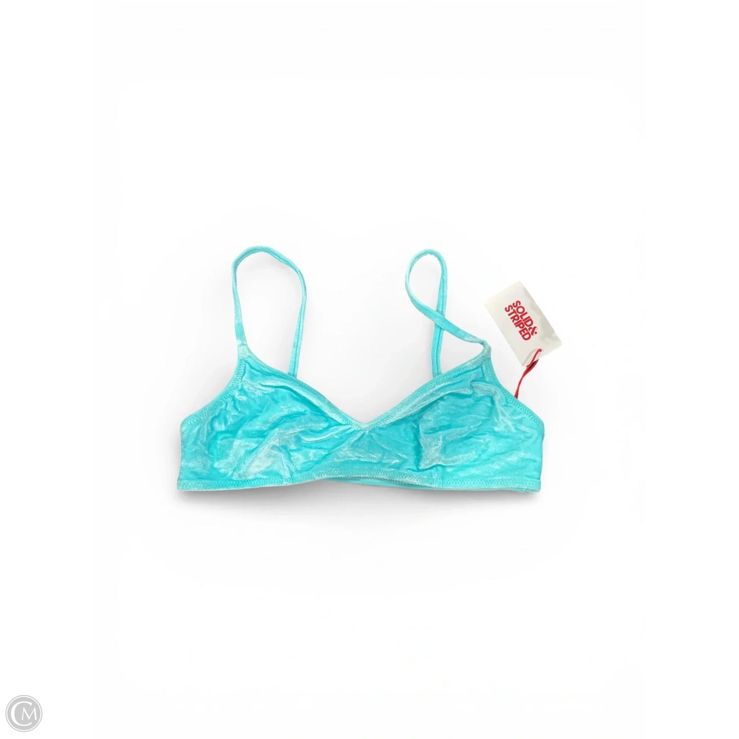 Swimsuit Top By Solid & Striped In Blue, Size: L