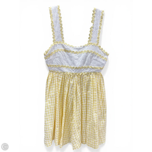 Dress Casual Short By Mable In White & Yellow, Size: S