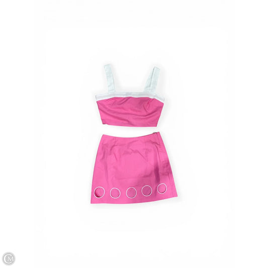 Skirt Set 2pc By Clothes Mentor In Pink & White, Size: S