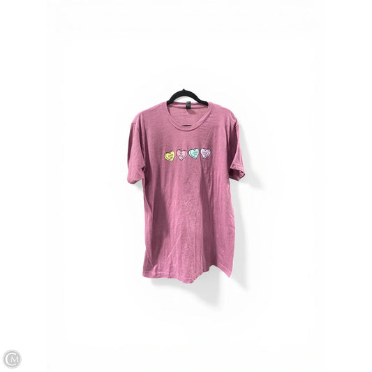 Top Short Sleeve By Tultex In Purple, Size: L