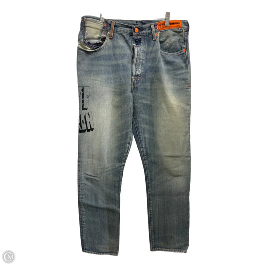 Jeans Straight By Levis In Blue Denim, Size: L