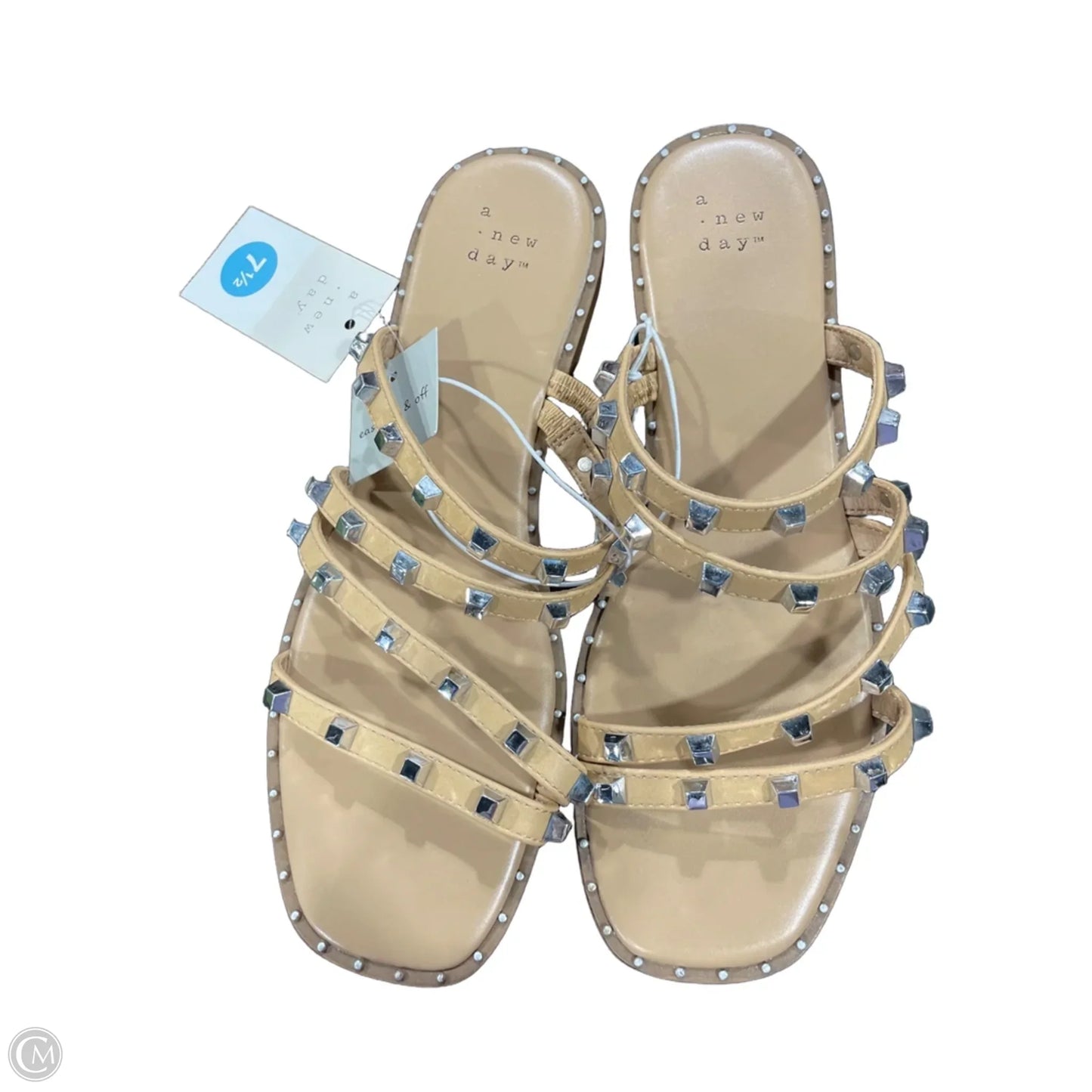 Sandals Flats By A New Day In Brown & Silver, Size: 7.5