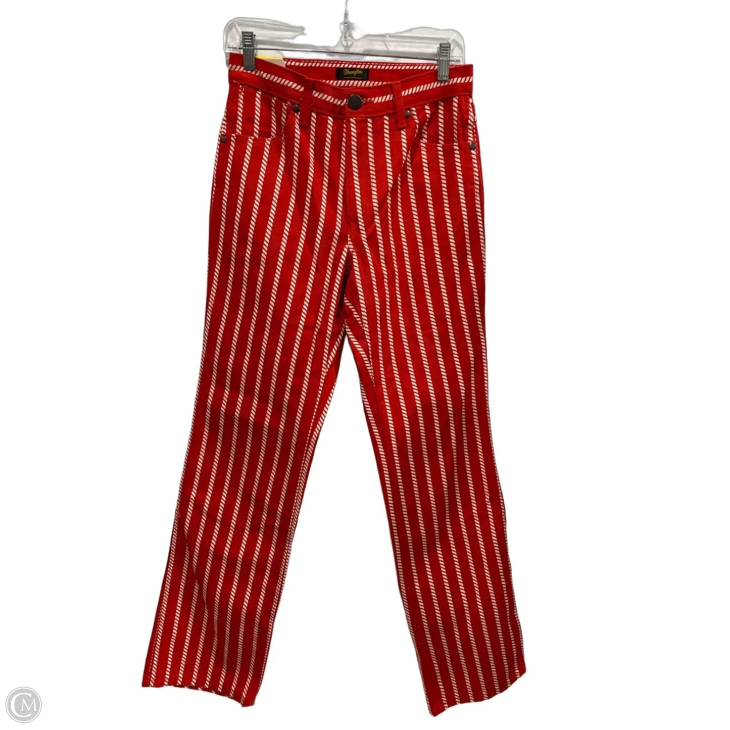 Jeans Flared By Wrangler In Red & White, Size: 26