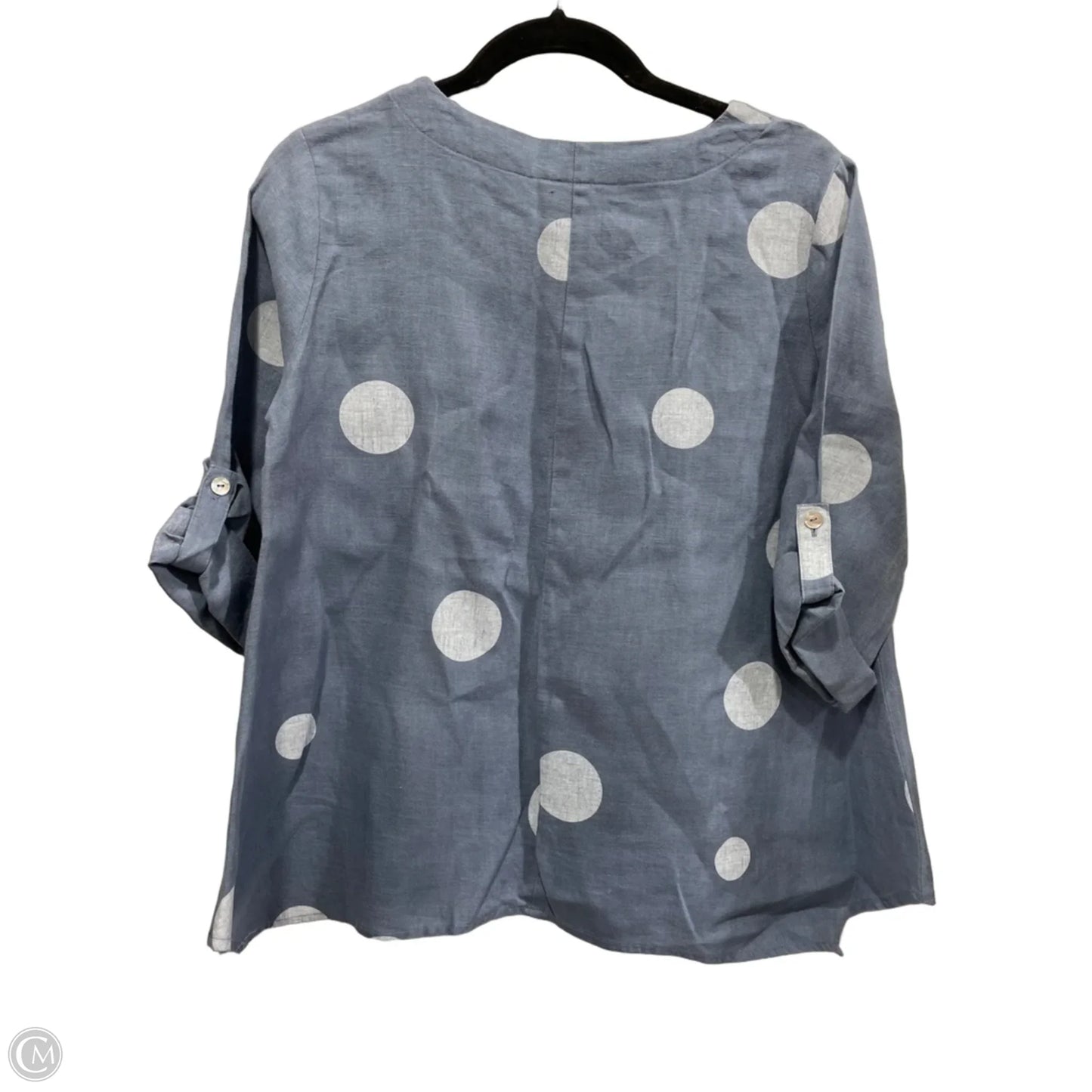 Top 3/4 Sleeve By Ali Miles In Polkadot Pattern, Size: Sp