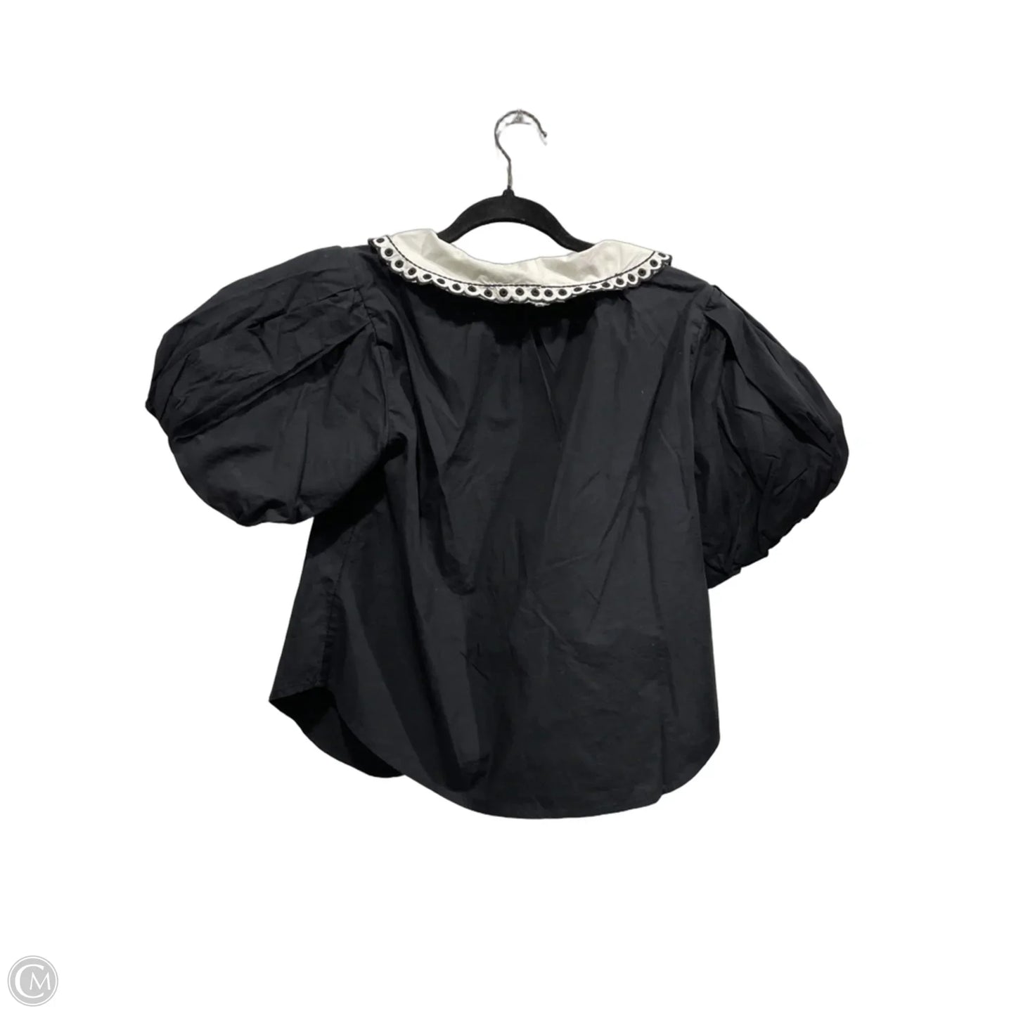 Blouse Short Sleeve By Anthropologie In Black & White, Size: S
