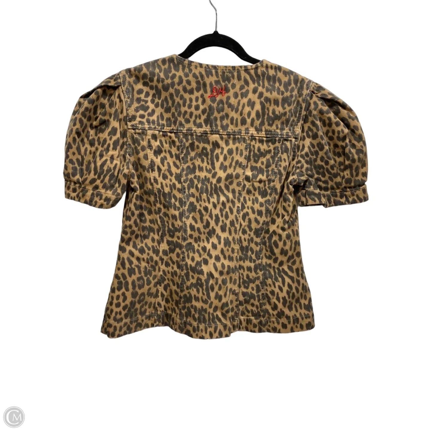 Blouse Short Sleeve By Clothes Mentor In Animal Print, Size: 10