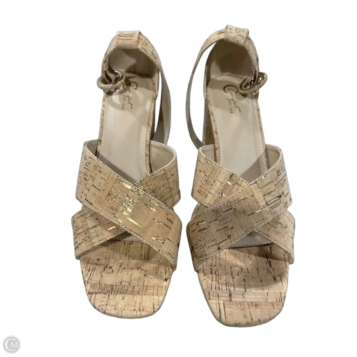Sandals Heels Block By Comfort Colors In Brown, Size: 11