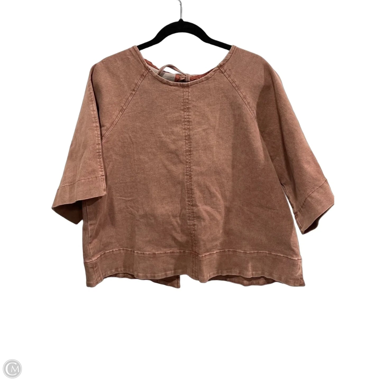 Top 3/4 Sleeve By Anniewear In Red Denim, Size: Xl