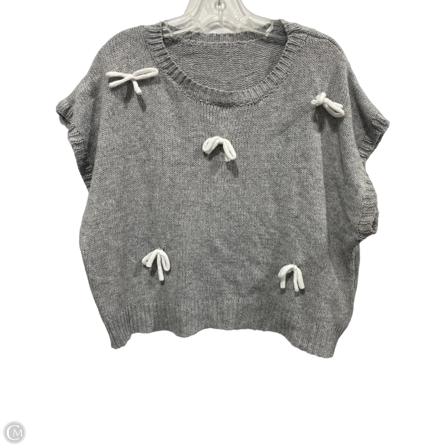 Top Sleeveless By Shein In Grey & White, Size: 2x