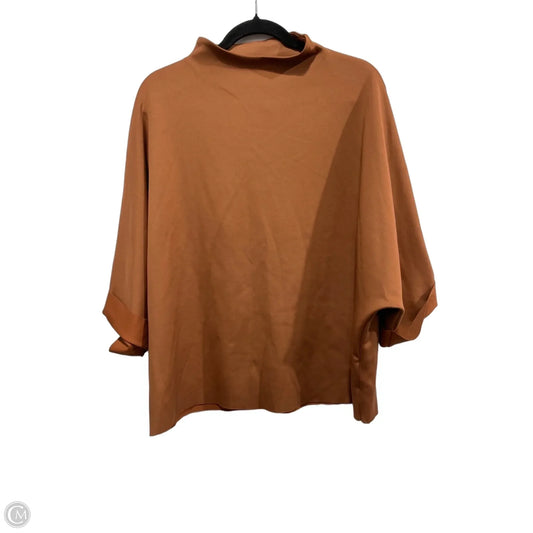 Blouse Short Sleeve By Anthropologie In Brown, Size: Xl