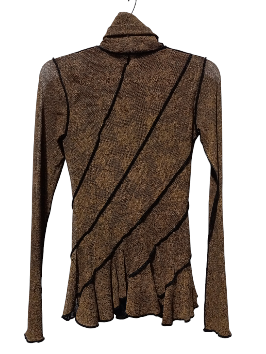 Blouse Long Sleeve By Clothes Mentor In Gold Black, Size: S