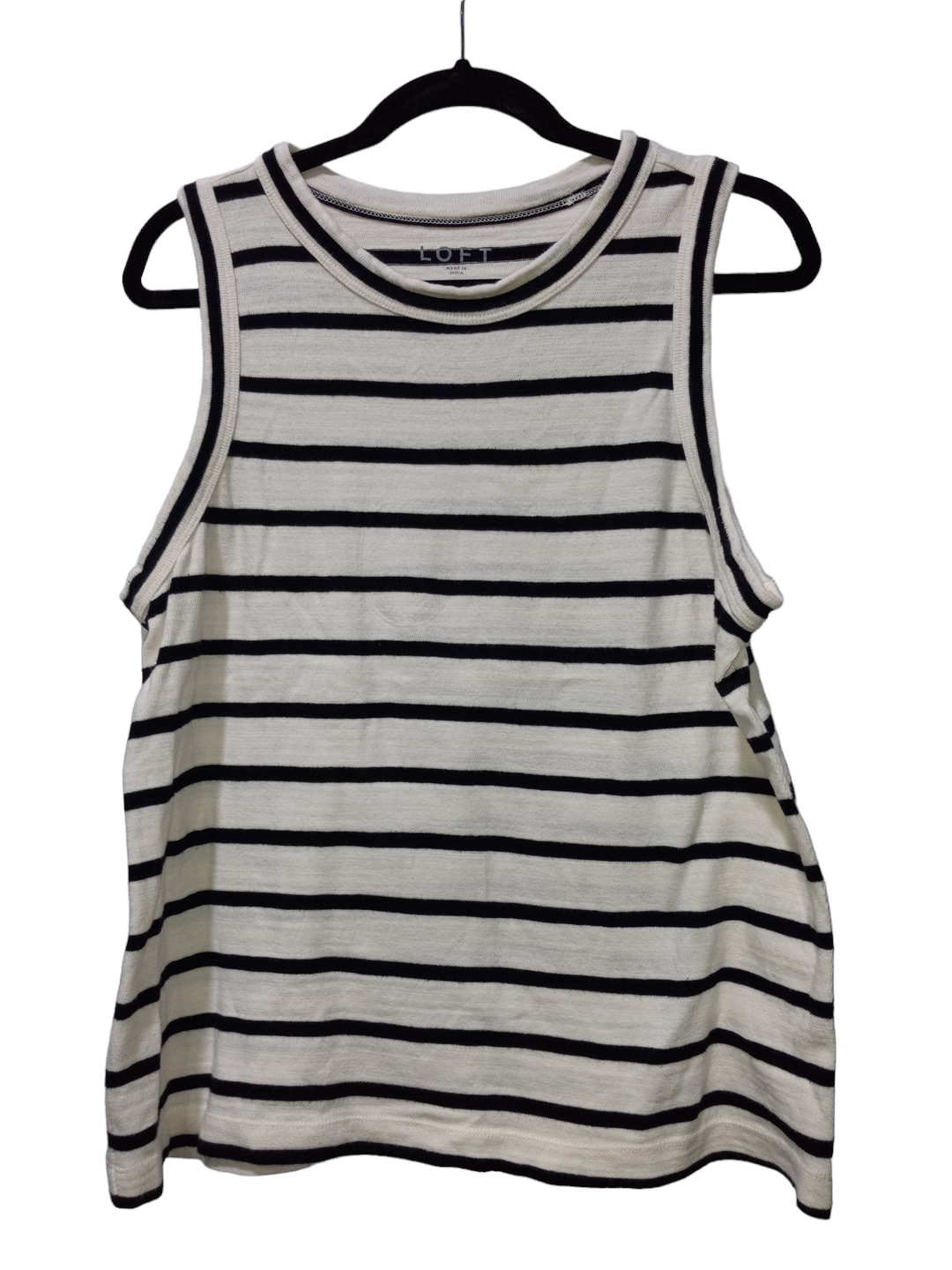 Striped Pattern Top Sleeveless Loft, Size L