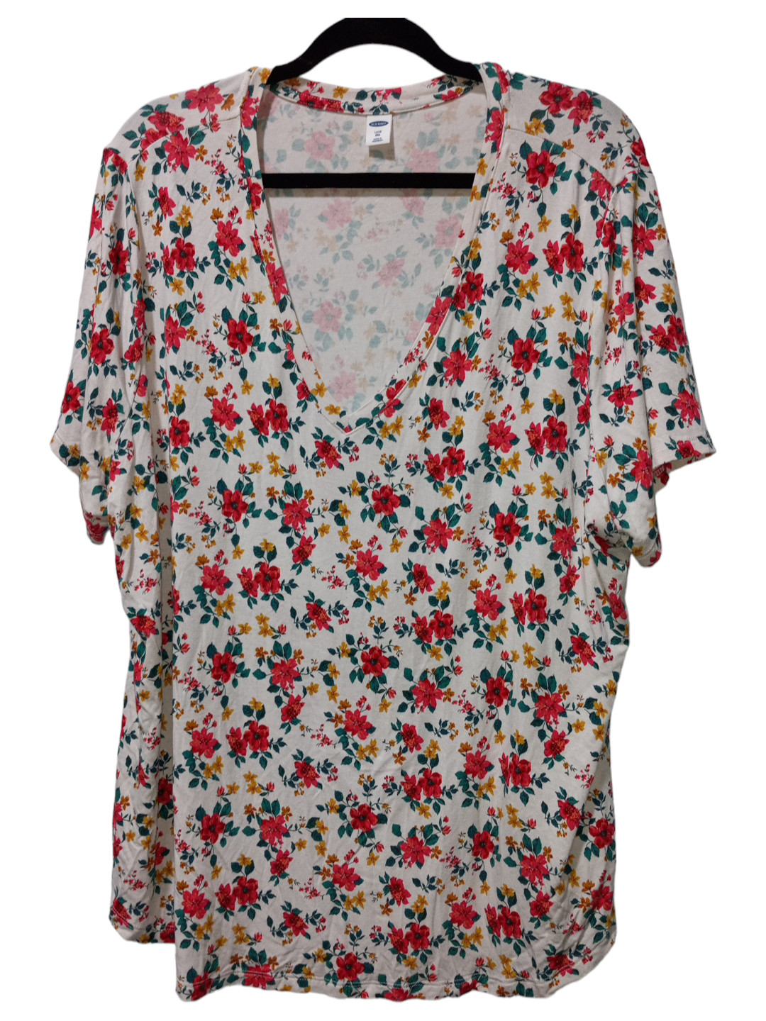 Floral Print Blouse Short Sleeve Old Navy, Size Xxl