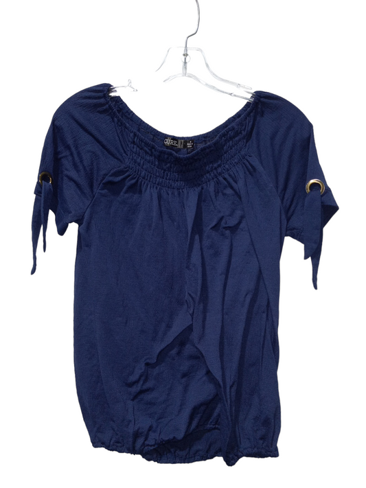 Navy Top Short Sleeve Clothes Mentor, Size M