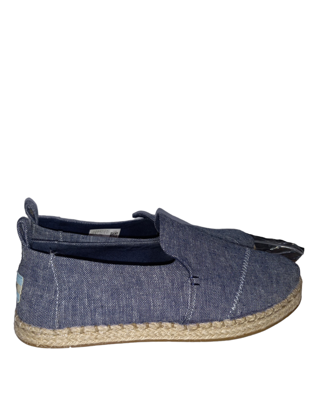 Blue Denim Shoes Flats Toms, Size 6