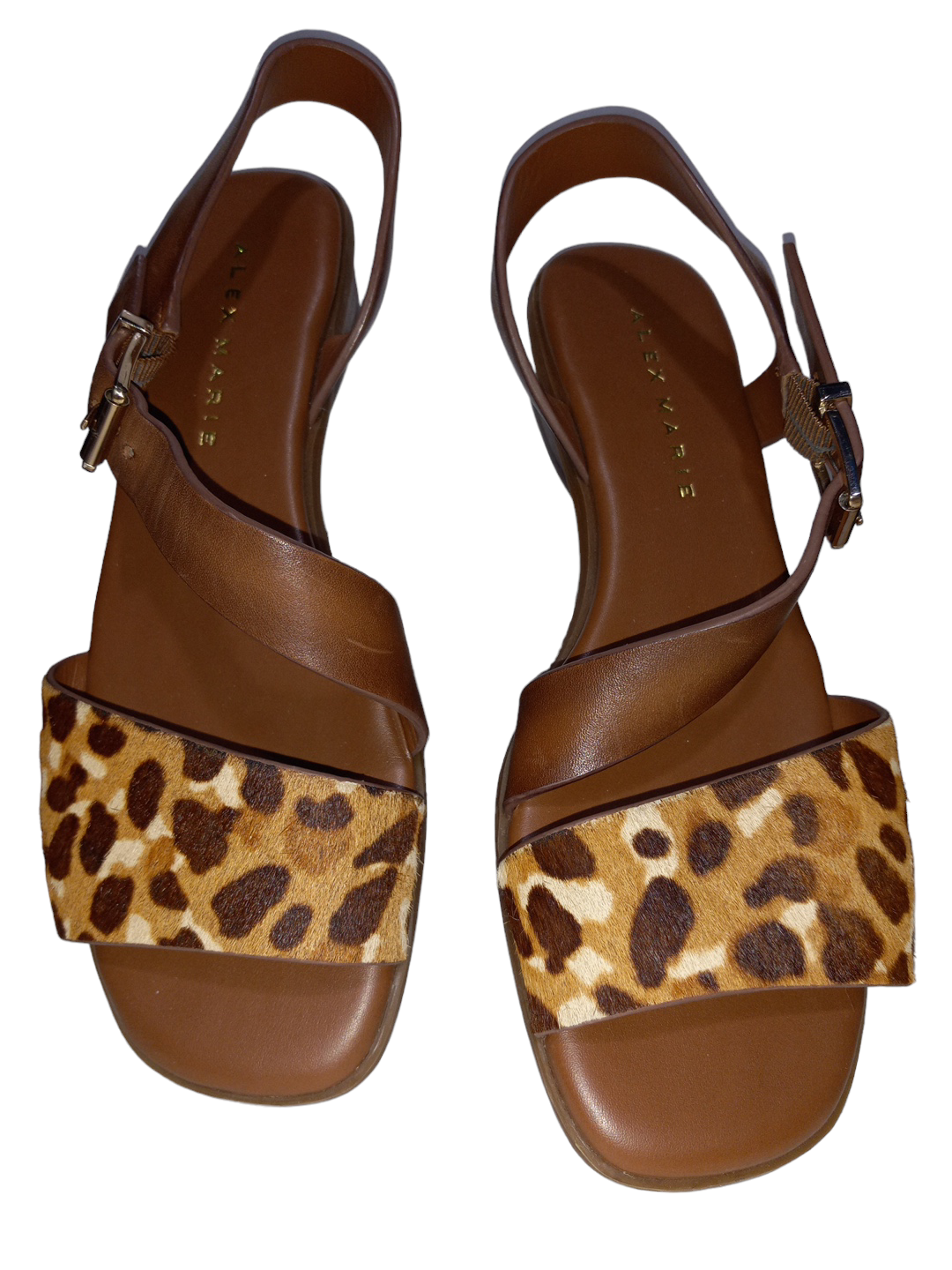 Animal Print Sandals Flats Alex Marie, Size 5.5