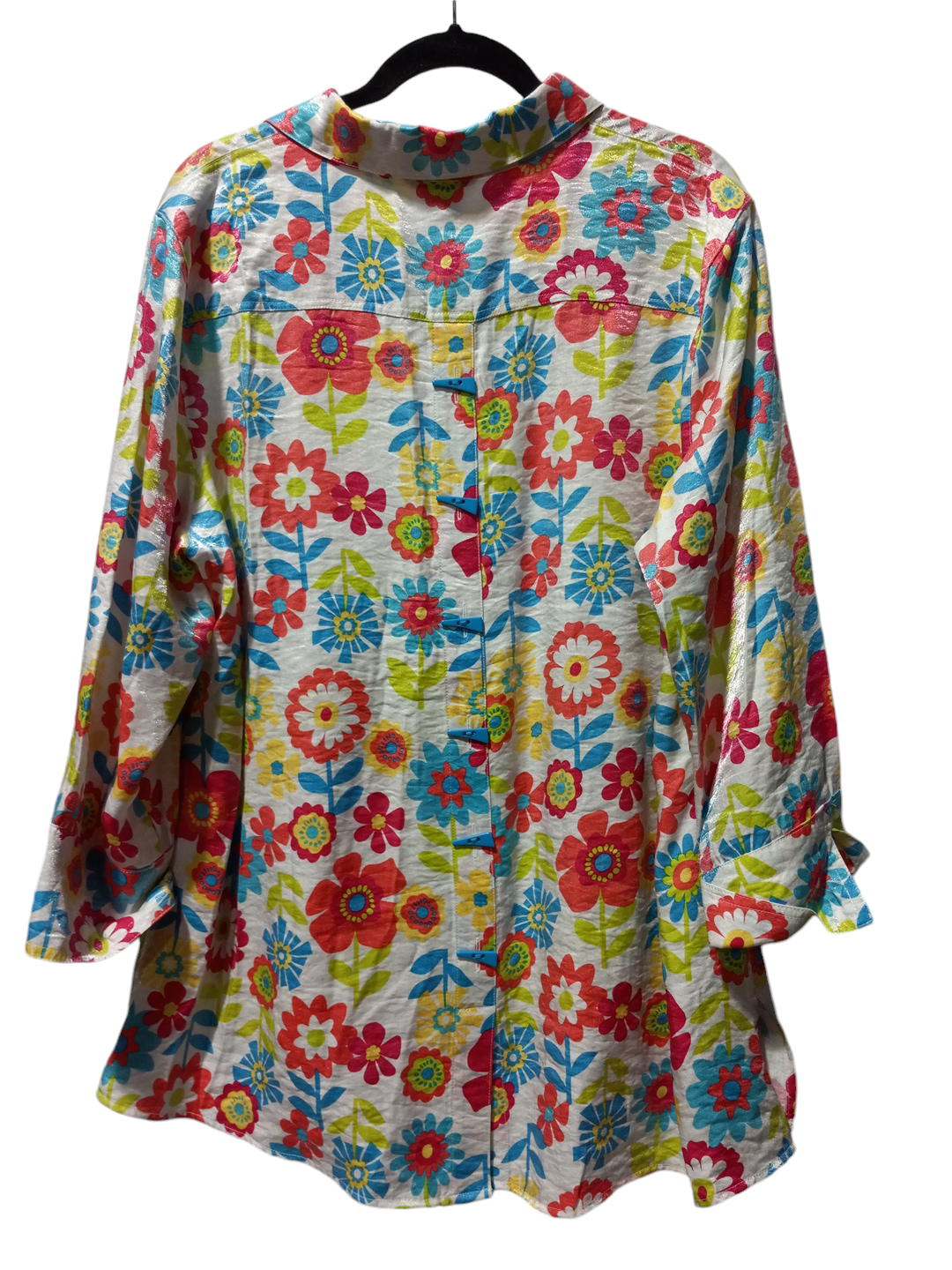 Blouse 3/4 Sleeve By Multiples In Floral Print, Size: Xl